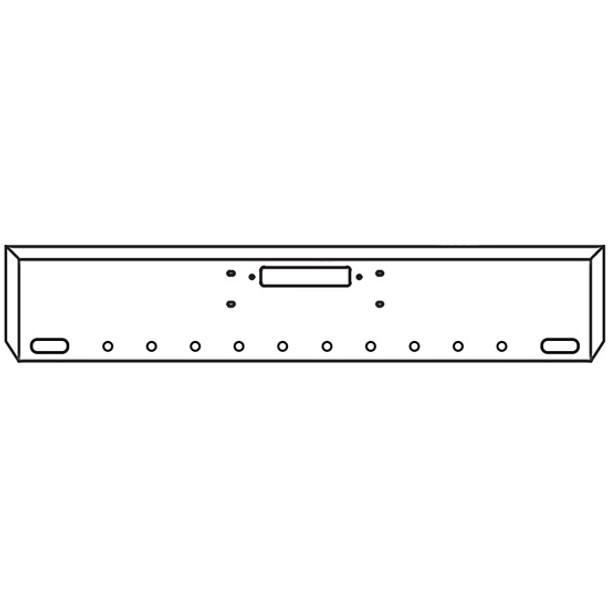 20 Inch Chrome Boxed American Eagle Bumper W/ Tow, 2 Oval & 10 - 2 Inch Round Light Holes For Western Star 4900