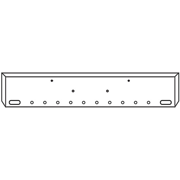 22 Inch Chrome Texas Boxed End Bumper W/ 2 Oval & 10 - 2 Inch Round Light Holes For Peterbilt 367, 388, 389, 567