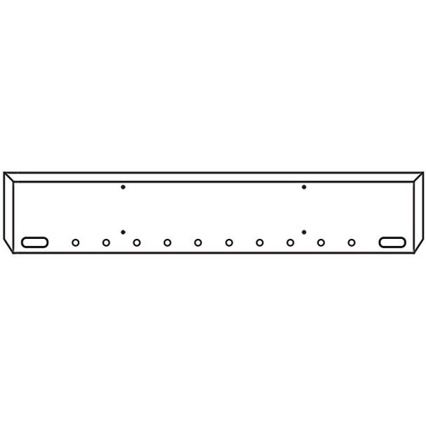 20 Inch Chrome Boxed End Bumper W/ 2 Oval & 10 - 2 Inch Round Light Holes For Western Star 4900