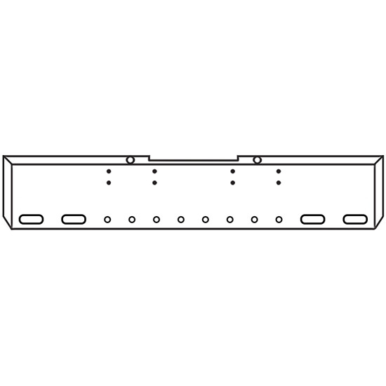 18 Inch Chrome American Eagle Bumper W/ 4 Oval & 8 - 2 Inch Round Light Holes For Peterbilt 352 & 359