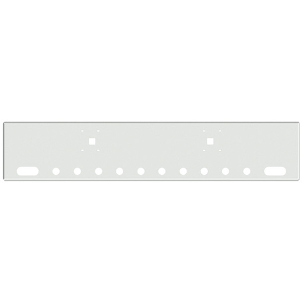 18 Inch Chrome American Eagle Bumper W/ Tow, 2 Oval & 10 - 2 Inch Round Light Holes For International 9900I, 9900IX 18 Inch Chrome American Eagle Bumper W/ Tow, 2 Oval & 10 - 2 Inch Round Light Holes For International 9900I, 9900IX