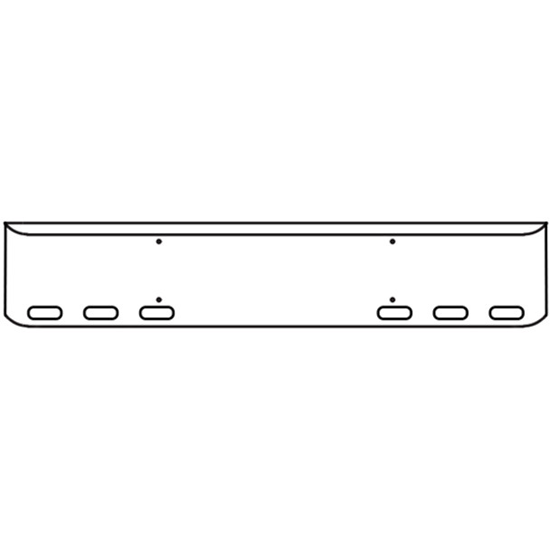 18 Inch Chrome Texas Rolled End Bumper W/ 6 Oval Light Holes For Western Star 4900