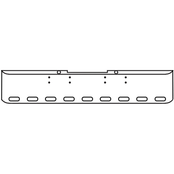 18 Inch Chrome Texas Rolled End Bumper W/ 9 Oval Light Holes For Peterbilt 352 & 359