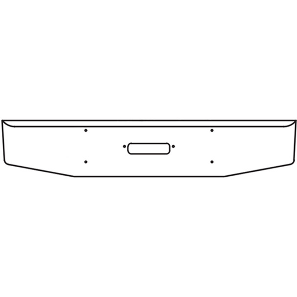 18 Inch Chrome Standard Rolled End Bumper, 7 Gauge W/ Center Tow Hole For Western Star 4900 SFA 2008-Newer