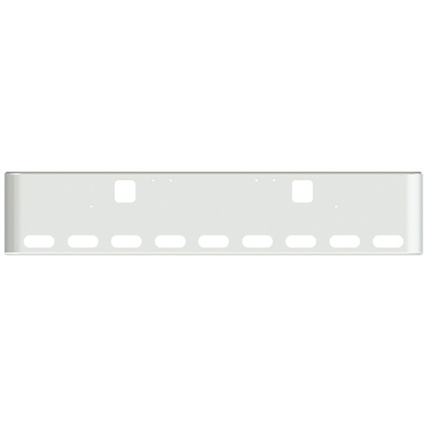 22 Inch Chrome Texas Rolled End Bumper W/ Hook, 9 Oval Light Holes For Freightliner Classic XL 2002-2007