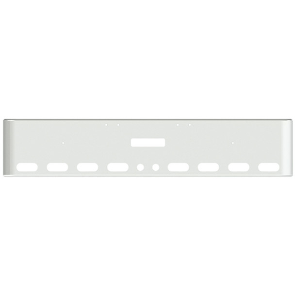22 Inch Chrome Texas Rolled End Bumper W/ Center Tow, 8 Oval & 2 - 2 Inch Light Holes For Freightliner Classic XL 2002-2007