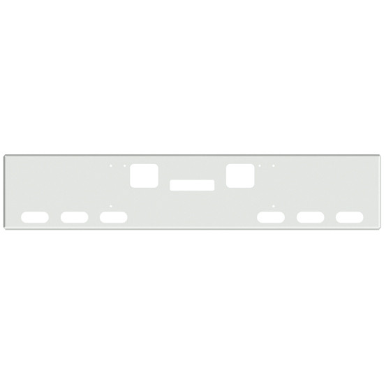 22 Inch Chrome Texas Boxed End Bumper W/ Center Tow, Hook, 6 Oval Light Holes For Freightliner Classic XL