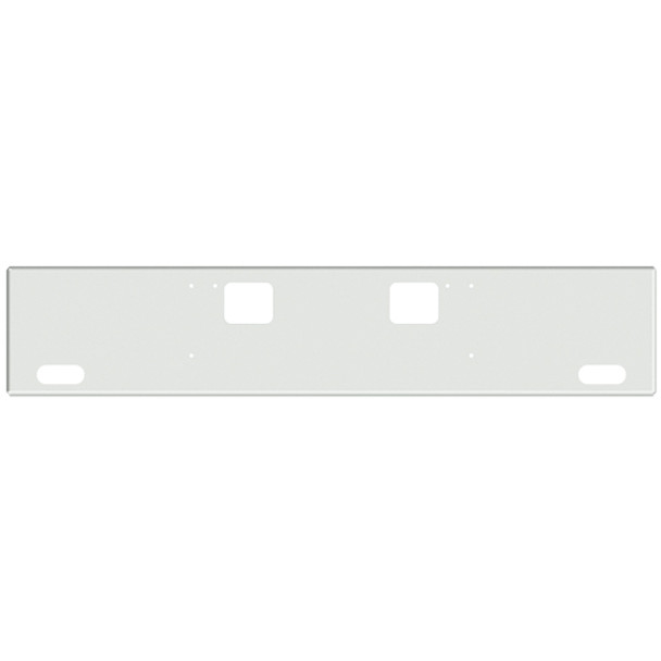 20 Inch Chrome Texas Boxed End Bumper W/ Hook, 2 Oval Light Holes For Freightliner Classic XL