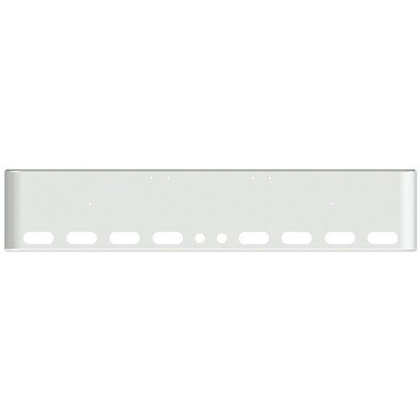 18 Inch Chrome Rolled End American Eagle Bumper W/ 8 Oval & 2 - 2 Inch Round Light Holes