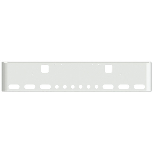 20 Inch Chrome Rolled End American Eagle Bumper W/ Hook Holes , 6 Oval & 6 - 2 Inch Round Light Holes