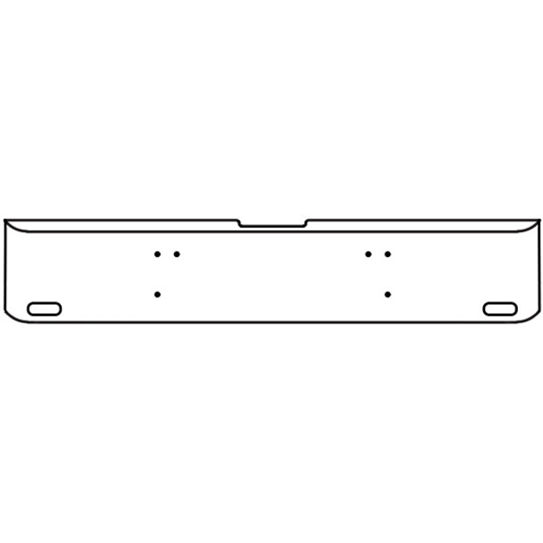 18 Inch Chrome Rolled End American Eagle Bumper W/ 2 Oval Light Holes