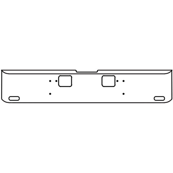 22 Inch Chrome Rolled End American Eagle Bumper W/ Hook Holes , 2 Oval Light Holes
