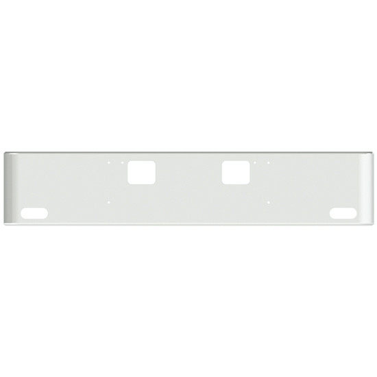 22 Inch Chrome Rolled End American Eagle Bumper W/ Hook Holes , 2 Oval Light Holes