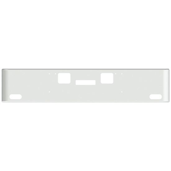 18 Inch Chrome Rolled End American Eagle Bumper W/ Tow, Step, 2 Oval Light Holes