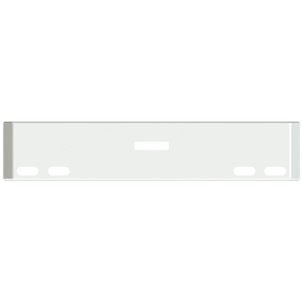18 Inch Chrome Road Runner Mitered End Bumper W/ Tow, 4 Oval Light Holes 18 Inch Chrome Road Runner Mitered End Bumper W/ Tow, 4 Oval Light Holes