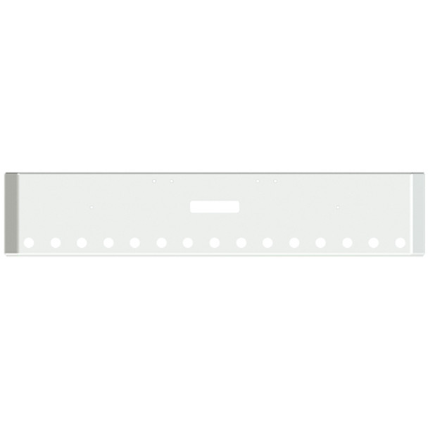 20 Inch Chrome Road Runner Mitered End Bumper W/ Tow, 15 - 2 Inch Round Light Holes 20 Inch Chrome Road Runner Mitered End Bumper W/ Tow, 15 - 2 Inch Round Light Holes