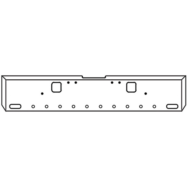 20 Inch Chrome Road Runner Mitered End Bumper W/ Hook Holes, 2 Oval & 10 - 2 Inch Round Light Holes 20 Inch Chrome Road Runner Mitered End Bumper W/ Hook Holes, 2 Oval & 10 - 2 Inch Round Light Holes