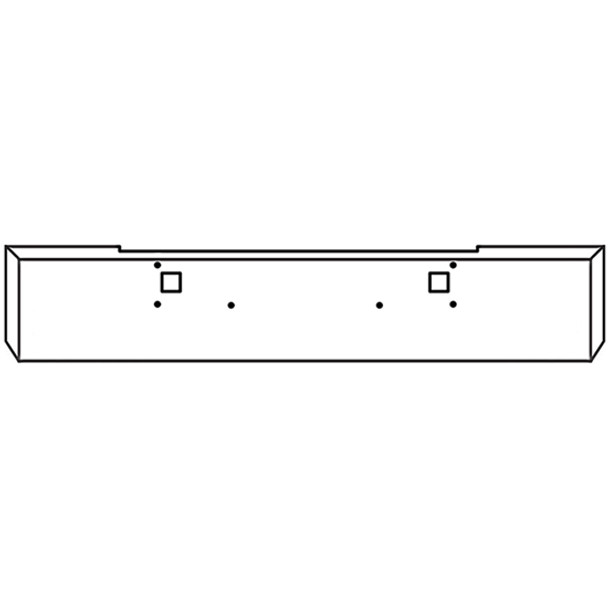 20 Inch Chrome Texas Mitered End Bumper W/ Tow, 4 - 3/4 Inch Light Holes On Each End For Kenworth W900