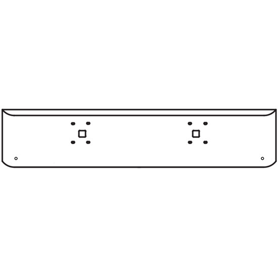 20 Inch Chrome Steel Texas Square Bumper W/ Mounting & Tow/Hitch Holes 2 - 3/4 Inch Light Holes For International 9900I SFA 2000 And Newer