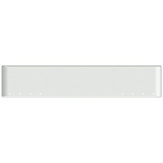 18 Inch Chrome Steel Texas Square Rolled End Bumper W/ Mounting Holes Only 8 - 3/4 Inch Light Holes For Freightliner Classic 2002-2007