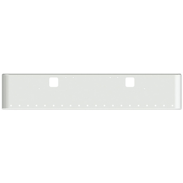22 Inch Chrome Steel Texas Square Bumper W/ Mounting & Standard Step Holes 20 - 3/4 Inch Light Holes For Freightliner Classic 2002-2007