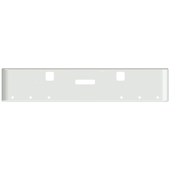 18 Inch Chrome Steel Texas Square Rolled End Bumper W/ Mounting, Standard Step & Tow/Hitch Holes 6 M1 Millennium Light Holes For Freightliner Classic 2002-2007