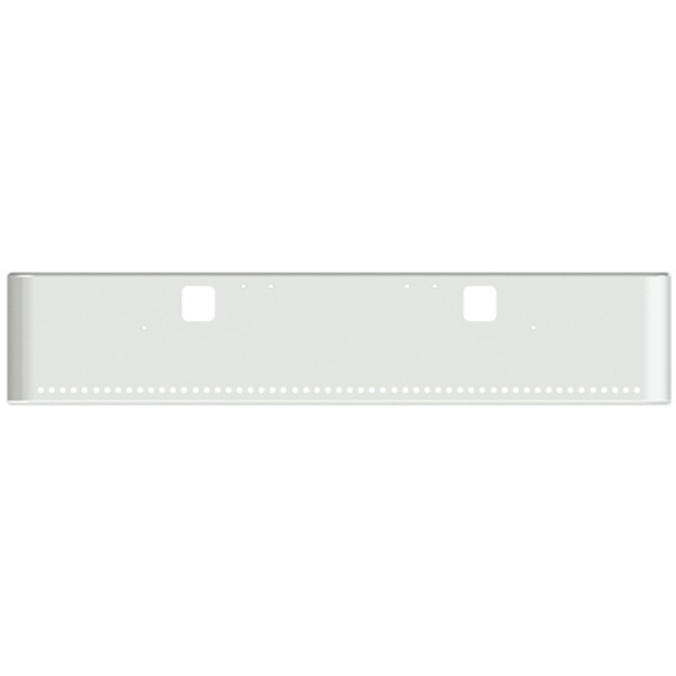18 Inch Chrome Steel Texas Square Rolled End Bumper W/ Mounting & Standard Step Holes 55 - 3/4 Inch Light Holes For Freightliner Classic 2002-2007