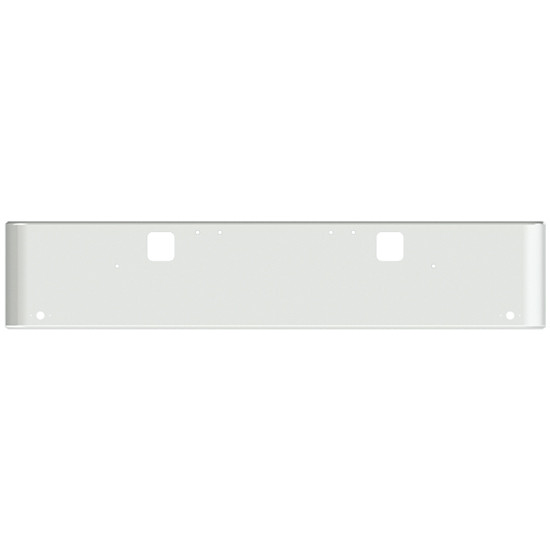 18 Inch Chrome Steel Texas Square Rolled End Bumper W/ Mounting & Standard Step Holes 2 M1 Millennium Light Holes For Freightliner Classic 2002-2007