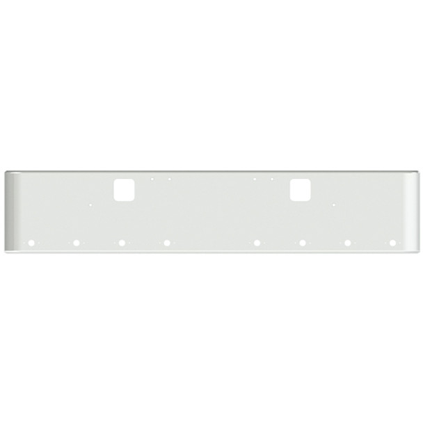 18 Inch Chrome Steel Texas Square Rolled End Bumper W/ Mounting & Standard Step Holes 11 M1 Millennium Light Holes For Freightliner Classic 2002-2007