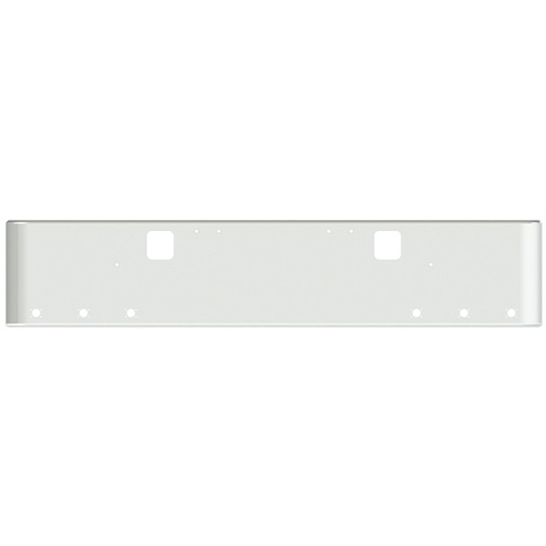 18 Inch Chrome Steel Texas Square Rolled End Bumper W/ Mounting & Standard Step Holes 6 M3 Or P3 Light Holes For Freightliner Classic 2002-2007
