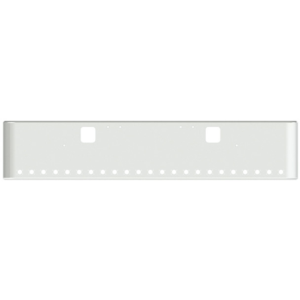 18 Inch Chrome Steel Texas Square Rolled End Bumper W/ Mounting & Standard Step Holes 23 M3 Or P3 Light Holes For Freightliner Classic 2002-2007
