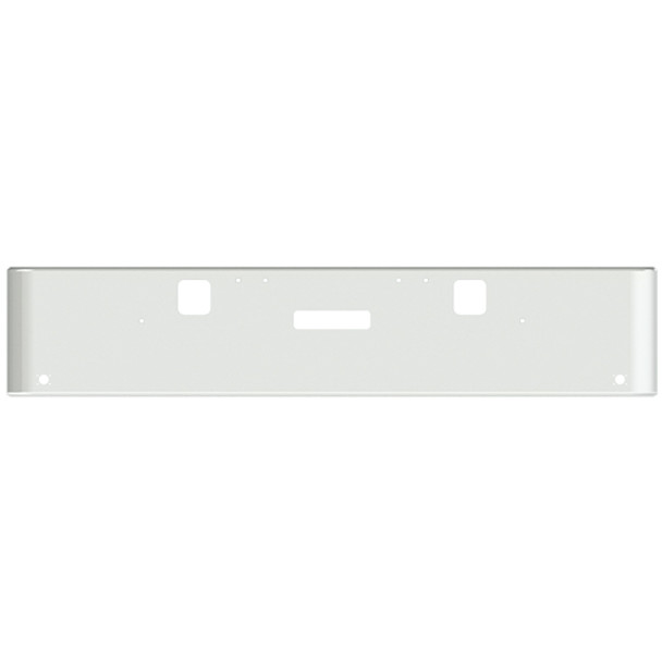 22 Inch Chrome Steel Texas Square Bumper W/ Mounting, Standard Step & Tow/Hitch Holes 2 M3 Or P3 Light Holes For Freightliner Classic 2002-2007