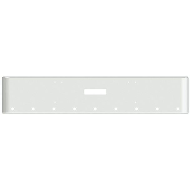 18 Inch Chrome Steel Texas Square Rolled End Bumper W/ Mounting & Tow/Hitch Holes 9 M3 Or P3 Light Holes For Freightliner FLD Classic XL 2008-2010