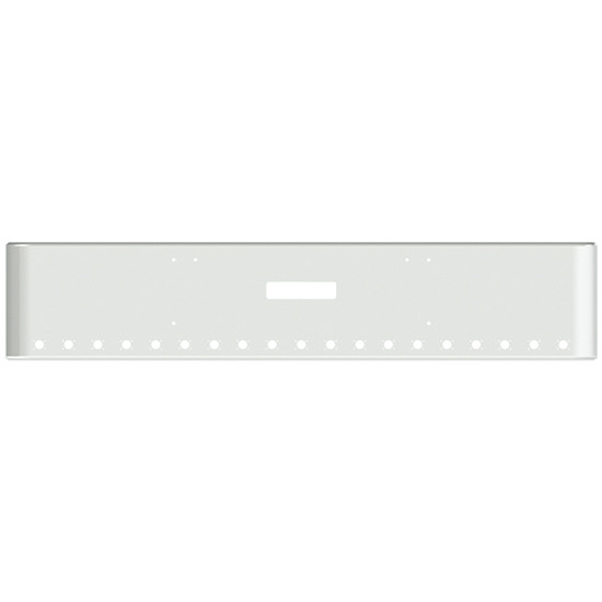 18 Inch Chrome Steel Texas Square Rolled End Bumper W/ Mounting & Tow/Hitch Holes 19 M3 Or P3 Light Holes For Freightliner FLD Classic XL 2008-2010