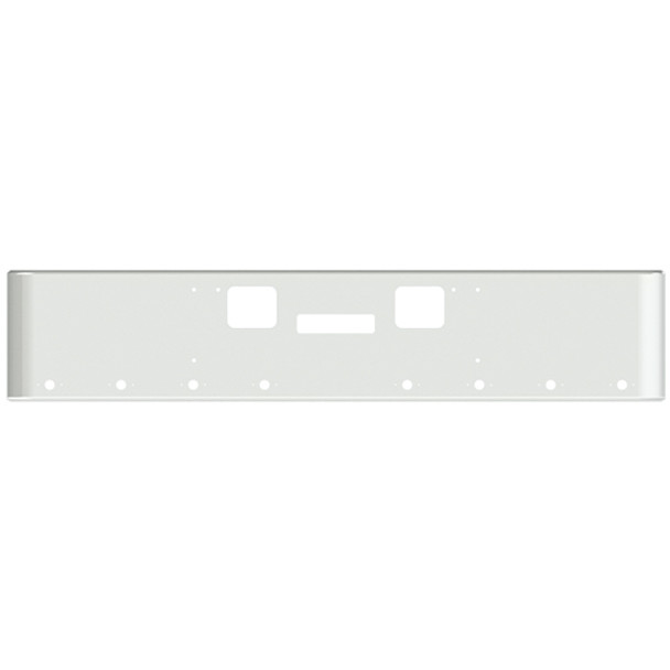 20 Inch Chrome Steel Texas Square Bumper W/ Mounting, Standard Step & Tow/Hitch Holes 11 M1 Millennium Light Holes For Freightliner FLD Classic XL 2008-2010