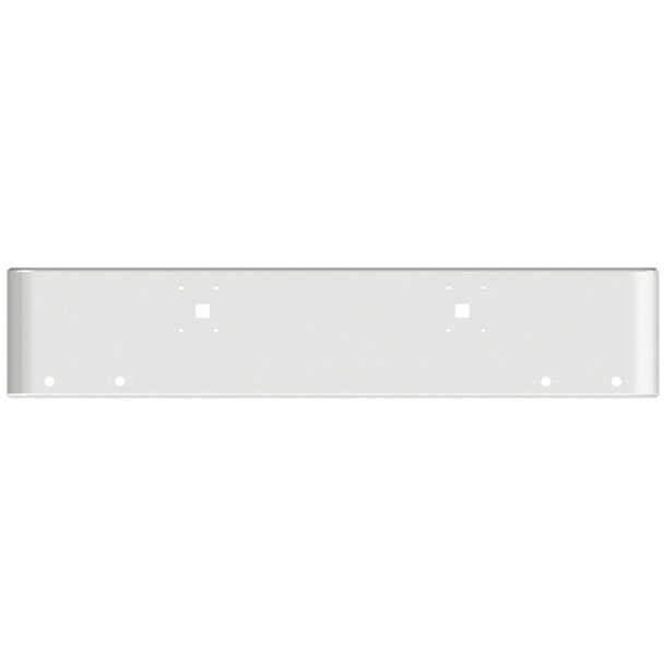 18 Inch Chrome Steel Texas Square Rolled End Bumper W/ Mounting & Tow/Hitch Holes 4 M1 Millennium Light Holes For International 9900I SFA 2000 And Newer