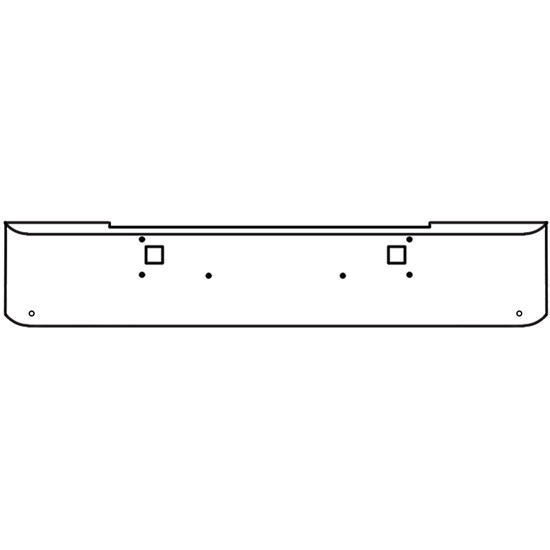 20 Inch Chrome Steel Texas Square Bumper W/ Mounting & Tow/Hitch Holes 2 - 3/4 Inch Light Holes For Kenworth W900L 1982-2010