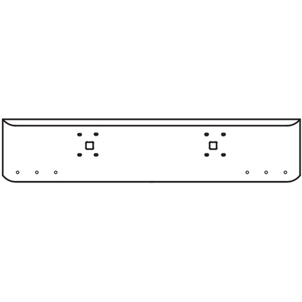 22 Inch Chrome Steel Texas Square Bumper W/ Mounting & Tow/Hitch Holes 6 - 3/4 Inch Light Holes For International 9900I SFA 2000 And Newer
