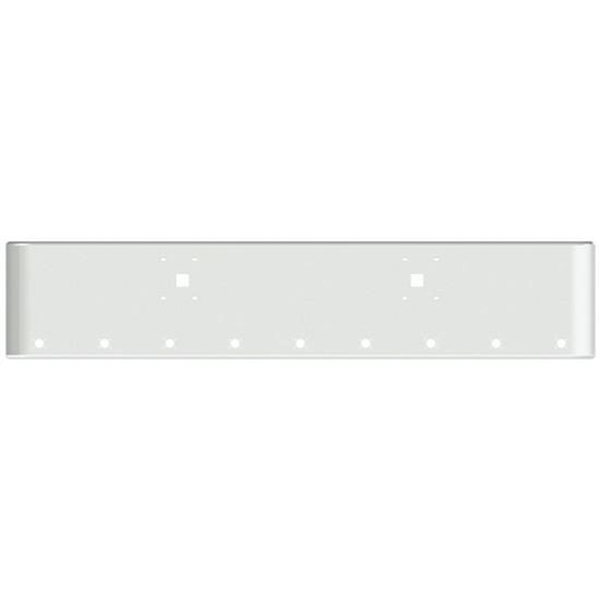 22 Inch Chrome Steel Texas Square Bumper W/ Mounting & Tow/Hitch Holes 9 M3 Or P3 Light Holes For International 9900I SFA 2000 And Newer