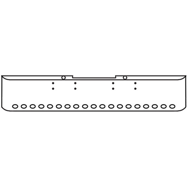 18 Inch Chrome Steel Texas Square Rolled End Bumper W/ Mounting Holes Only 19 M3 Or P3 Light Holes For Peterbilt 359 1967-1986 / 352 Cabover 1967-1980