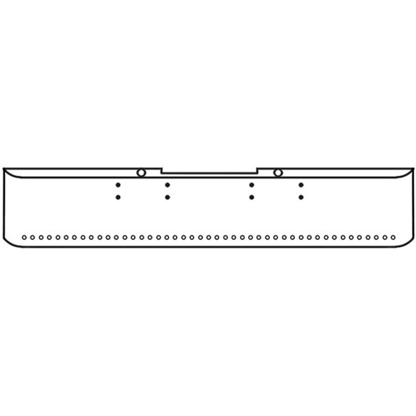 22 Inch Chrome Steel Texas Square Bumper W/ Mounting Holes Only 45 - 3/4 Inch Light Holes For Peterbilt 359 1967-1986 / 352 Cabover 1967-1980
