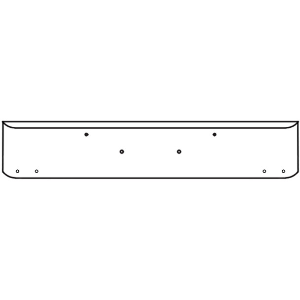 22 Inch Chrome Steel Texas Square Bumper W/ Mounting Holes Only 4 - 3/4 Inch Light Holes For Peterbilt 388/ 389/ 365 2007 & Newer