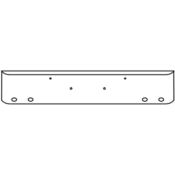 22 Inch Chrome Steel Texas Square Bumper W/ Mounting Holes Only 4 M3 Or P3 Light Holes For Peterbilt 388/ 389/ 365 2007 & Newer