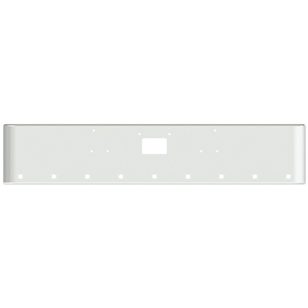 22 Inch Chrome Steel Texas Square Bumper W/ Mounting & Tow/Hitch Holes 9 M3 Or P3 Light Holes For Peterbilt 378/ 379 Conventional 1987-2007