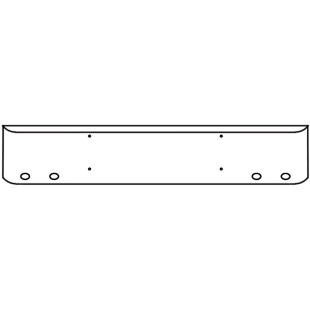 22 Inch Chrome Steel Texas Square Bumper W/ Mounting Holes Only 4 M3 Or P3 Light Holes For Western Star 4900SF 2008 & Newer