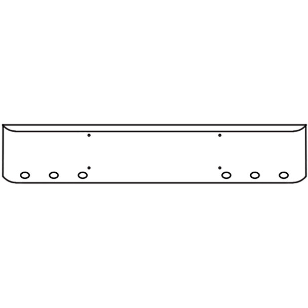 22 Inch Chrome Steel Texas Square Bumper W/ Mounting Holes Only 6 M3 Or P3 Light Holes For Western Star 4900SF 2008 & Newer