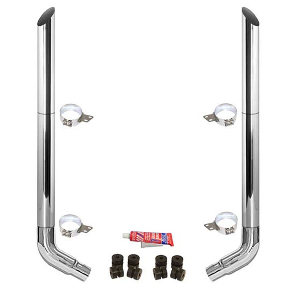 BESTfit 6-5 X 108 Inch Chrome Exhaust Kit W/ Miter Stacks, OE Style Elbows