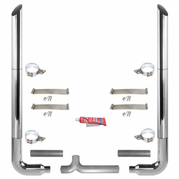 BESTfit 6-5 X 108 Inch Chrome Exhaust Kit W/ Miter Stacks & OE Style Elbows