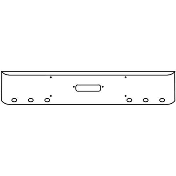 22 Inch Chrome Steel Texas Square Bumper W/ Mounting & Tow/Hitch Holes 6 M3 Or P3 Light Holes For Western Star 4900SF 2008 & Newer