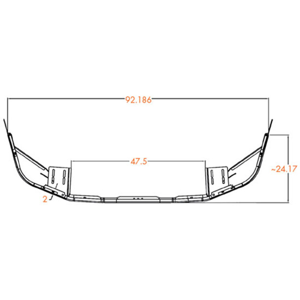 16 Inch Chrome Bumper W/ 2 OEM Fog Light , Tow Pin & Vent Holes For Freightliner Cascadia 113, 125 W/ Set Back Axle